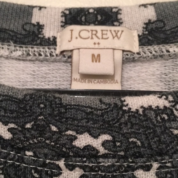 J. CREW Grey and White Short Sleeved Top - Picture 2 of 4